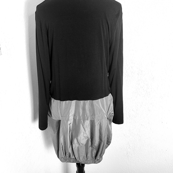 Comfy USA Sara Tunic Dress Black/Gray Mixed Material Size Large RARE Futuristic - Picture 10 of 15